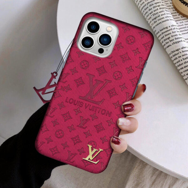 LV Fucsia Leather case - Imagen 2