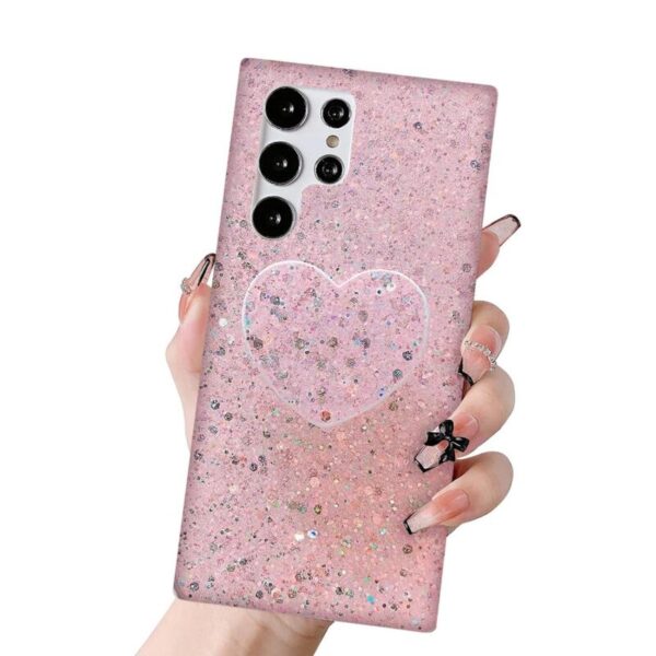 Heart Glitter case rosado - Imagen 2
