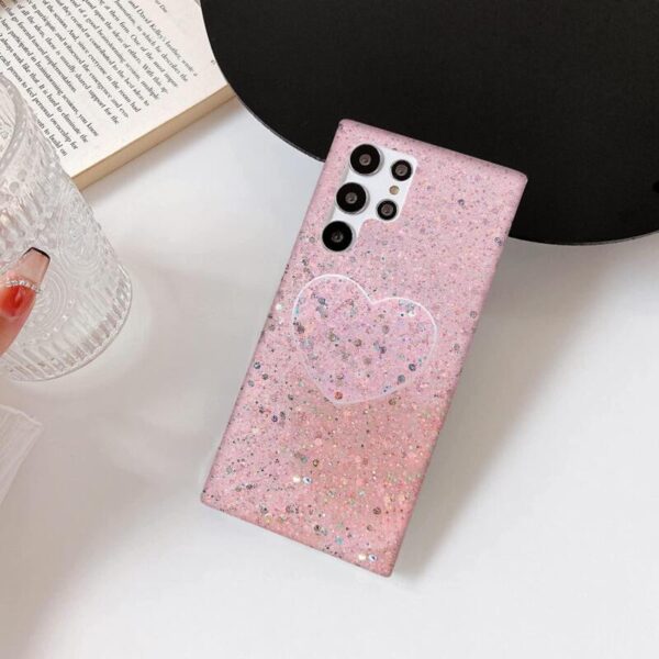 Heart Glitter case rosado - Imagen 3