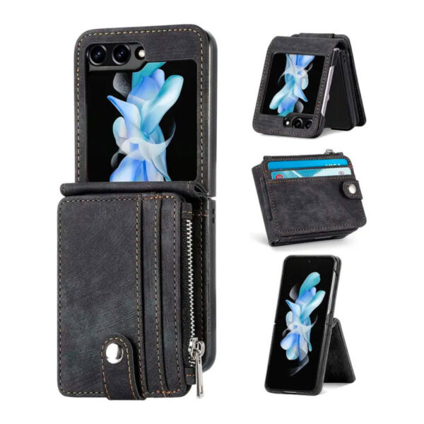 Card Slot Leather case negro - Imagen 2