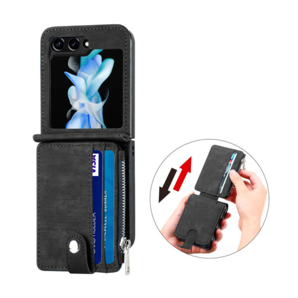 Card Slot Leather case negro - Imagen 3