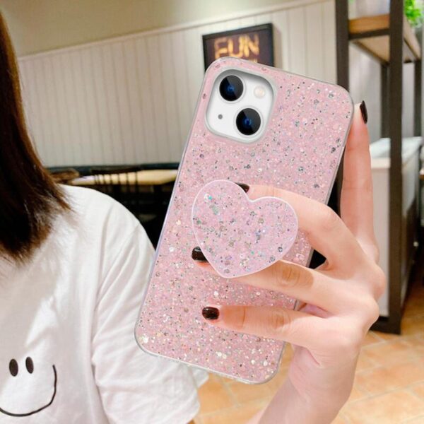 Heart Glitter case rosado - Imagen 2