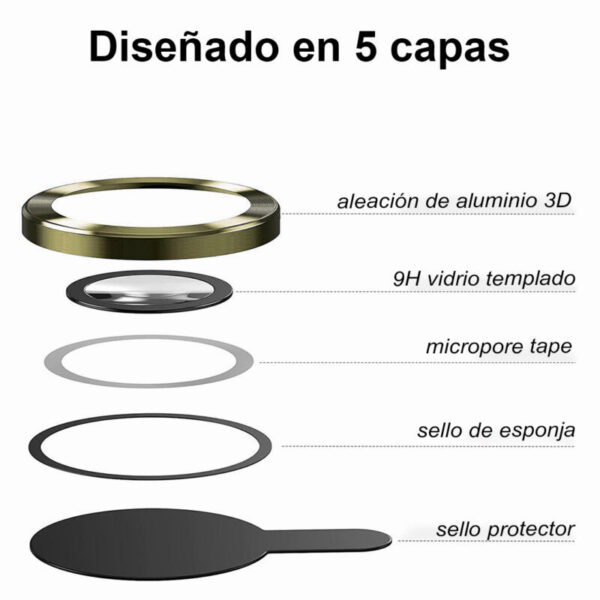 Protector de cámara dorado - Imagen 4