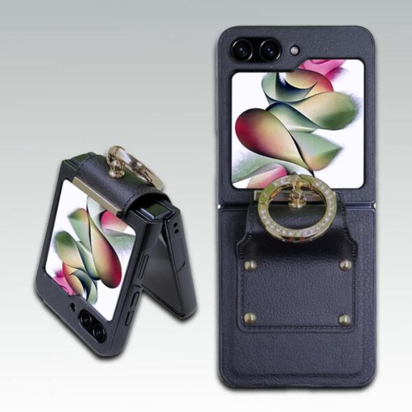 Leather Desing Ring case negro - Imagen 3