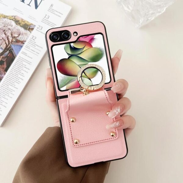 Leather Desing Ring case rosa - Imagen 2