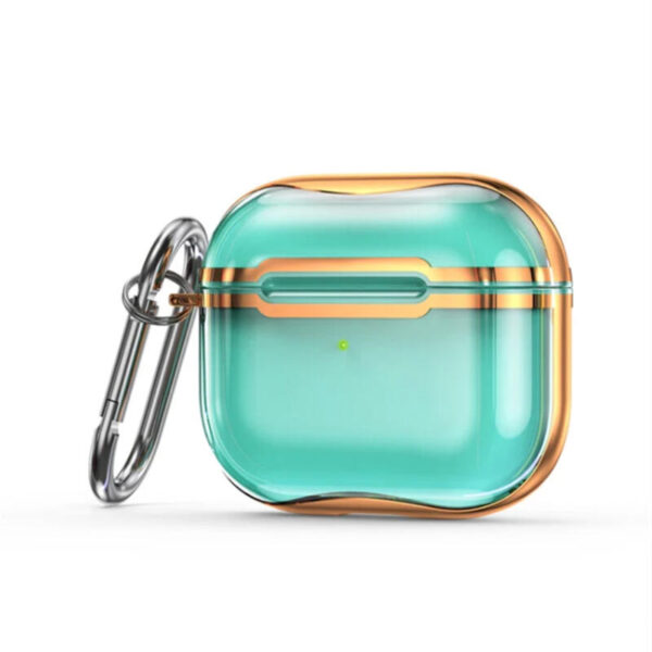 Delux case aqua con dorado AirPods case 1.ª / 2.ª / 3.ª generación & 1.ª / 2.ª generación AirPods Pro - Imagen 3