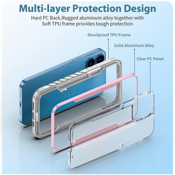Metal Shield Defender case rosa con gris - Imagen 2