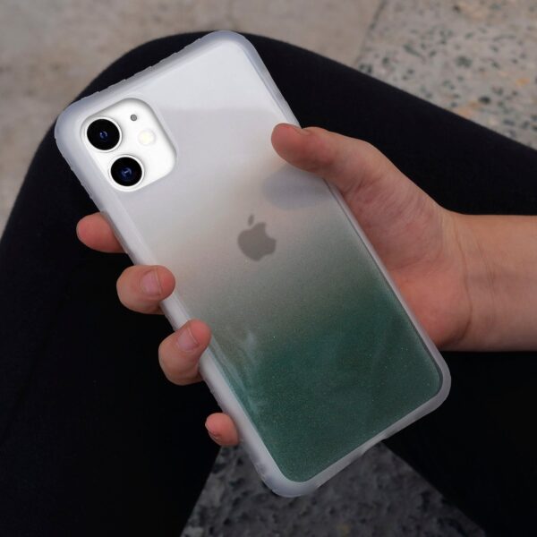 Half Glitter case verde