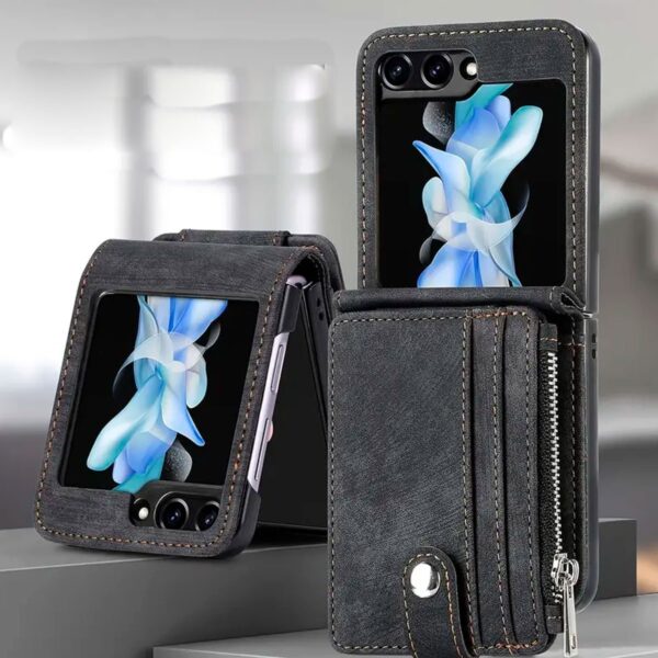 Card Slot Leather case negro