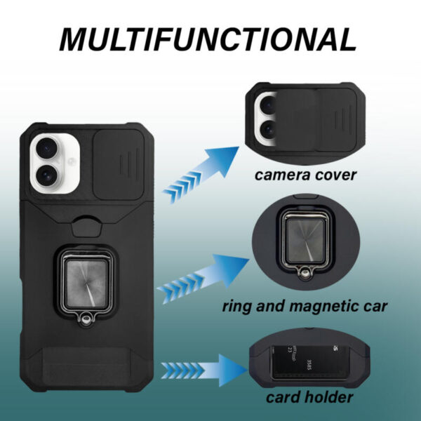 360° Shockproof Ring case negro - Imagen 2
