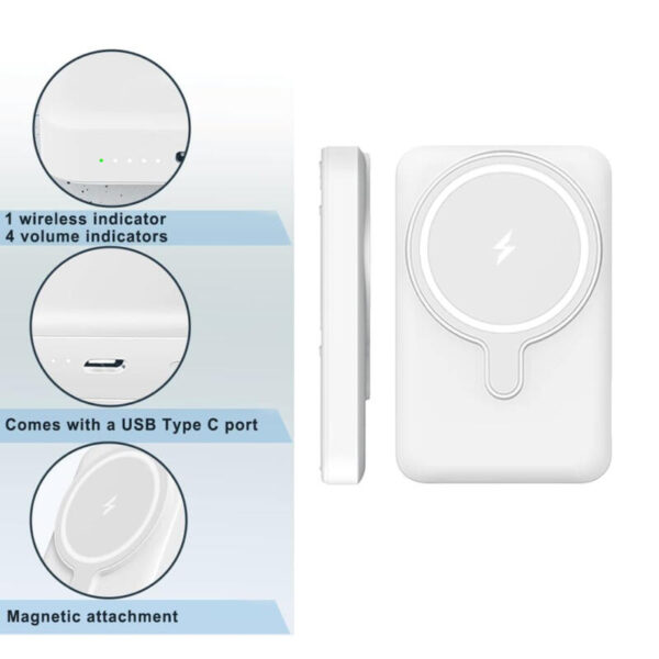 Holder Power Bank MagSafe Blanco - Imagen 3