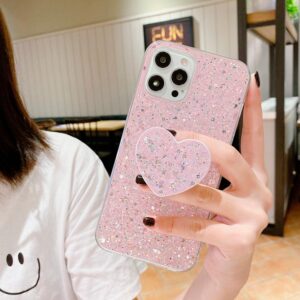 Heart Glitter case rosado
