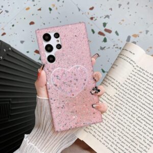 Heart Glitter case rosado
