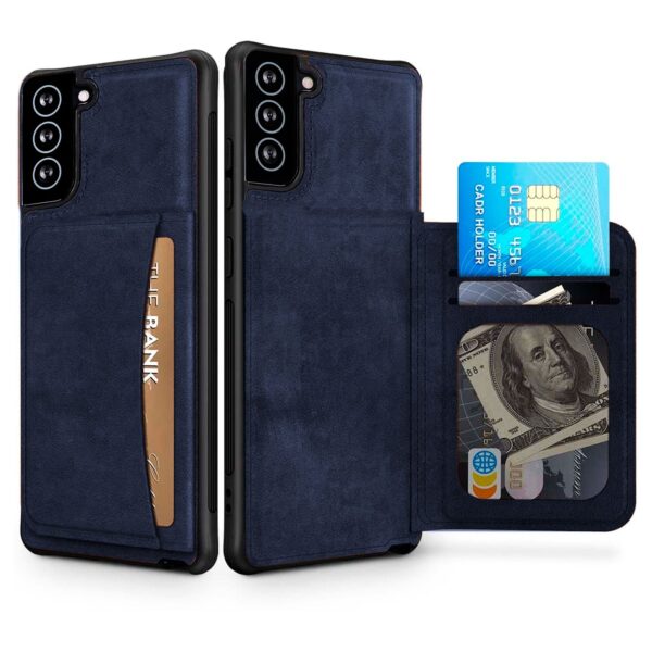 Wallet Leather case azul