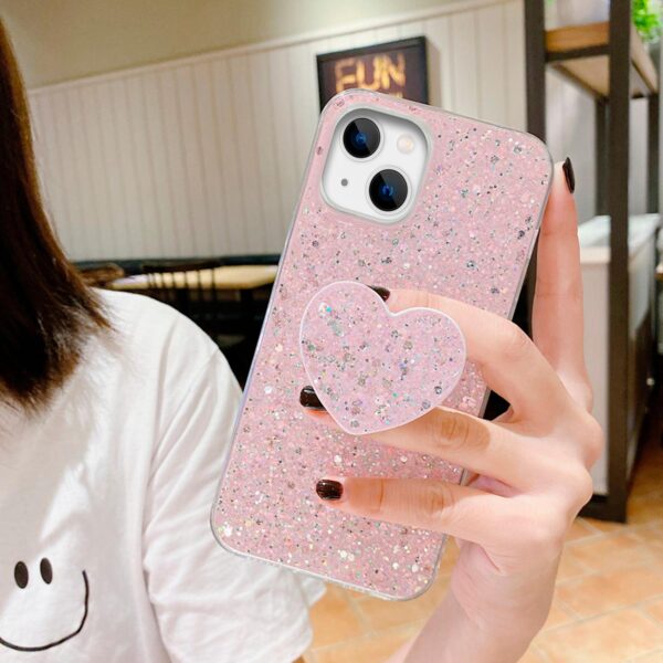 Heart Glitter case rosado