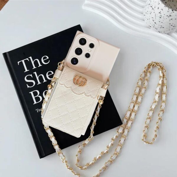 Leather Chain case blanco