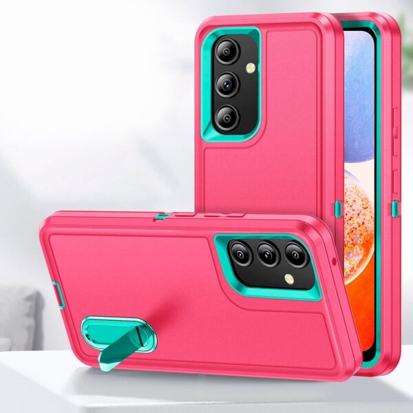 Hard case fucsia con celeste