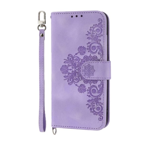 Flowers Wallet Desing case morado