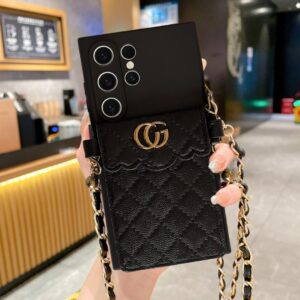 Leather Chain case negro