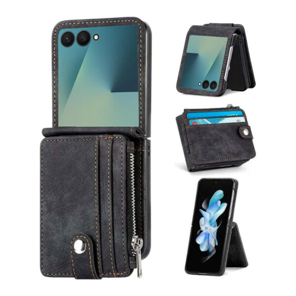 Card Slot Leather case negro - Imagen 2