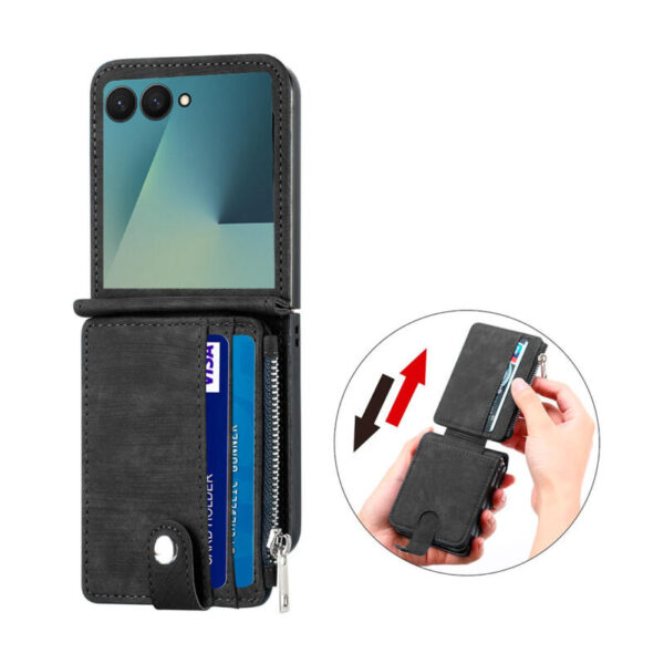 Card Slot Leather case negro - Imagen 3