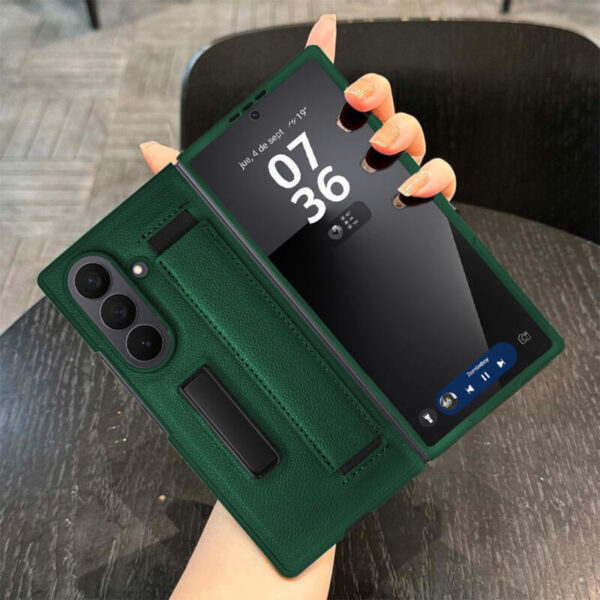 Green Pattern Leather Holder case - Imagen 2