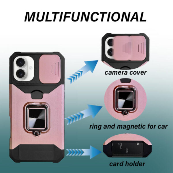360° Shockproof Ring case rosa - Imagen 2