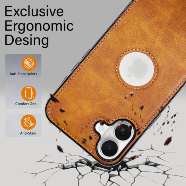 Shockproof Leather case café - Imagen 2