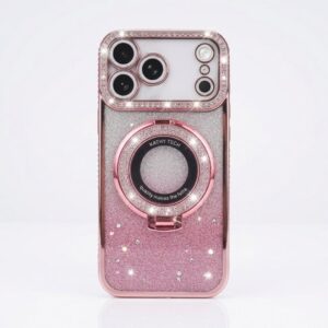 Luxe Glitter Ring case rosa